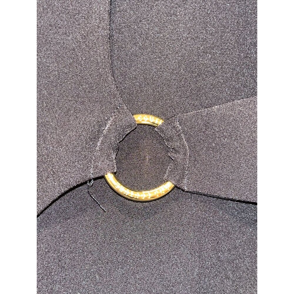 Versace Jeans Couture Black Mini Skort with Gold Ring Accents - Picture 4 of 12